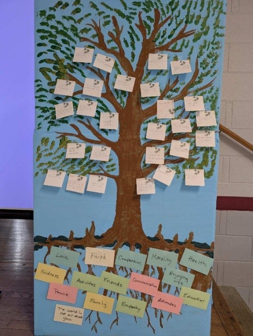 Elders placed their messages on a bald cypress tree, an important symbol along the Chickahominy River.