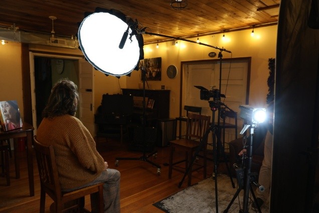 A behind the scenes shot during the filming of “Missing Pieces,” a 2025 documentary on dementia from a family’s perspective from Nimiipuu Health serving the Nez Perce Tribe. 